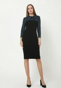 Madam-T JERSEYKLEID GINA - Robe Fourreau - Schwarz, Hellblau