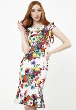 Madam-T DEVENTA - Robe De Jour - Beige, Lila