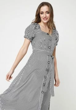 Madam-T FULOARIDA - Robe De Jour - Schwarz, Weiß -Madam-T Soldes 2022 4edf4a1b37324721ad3fdab5e42bef03