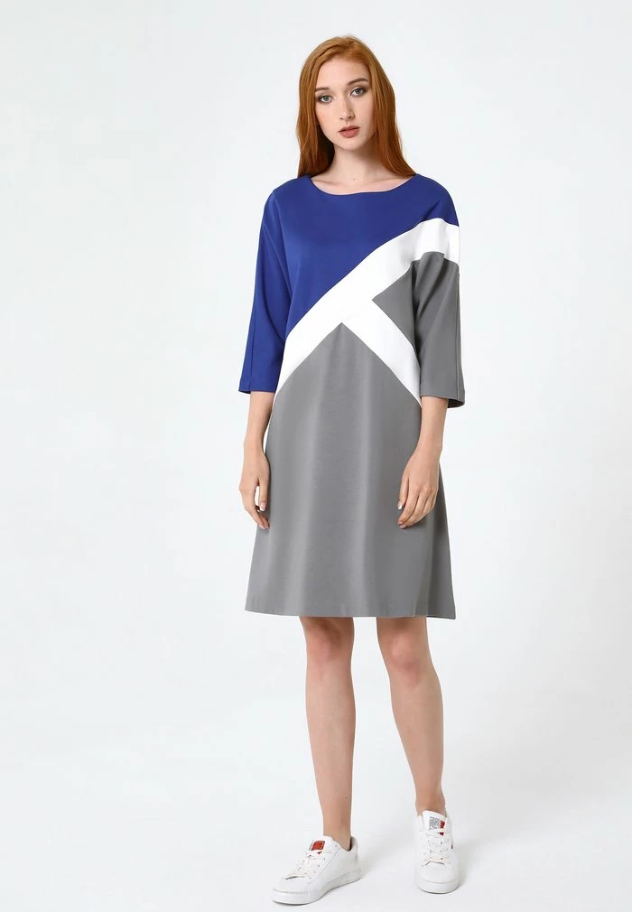 Madam-T Robe De Jour - Kornblume Blau, Grau 2 Madam-T Robe De Jour - Kornblume Blau, Grau – Image 2