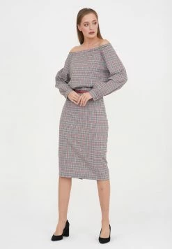 Madam-T KALIPSA - Robe Fourreau - Grüner Zig/rot -Madam-T Soldes 2022 4f6d95312a814787bf349df1cdfbbd0e