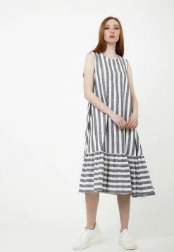 Madam-T Robe De Jour - Schwarz, Weiß