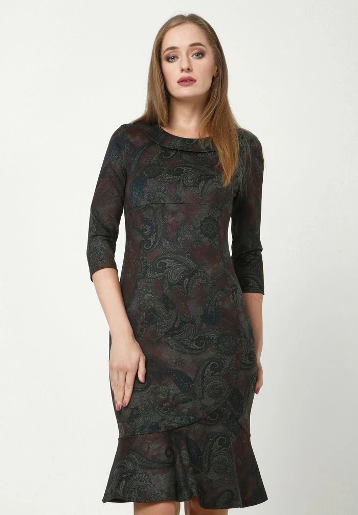 Madam-T DEVENTA - Robe En Jersey - Pflaume, Grün 1 Madam-T DEVENTA - Robe En Jersey - Pflaume, Grün