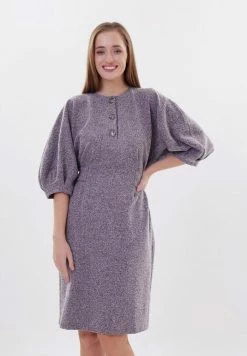 Madam-T BRUNILDA - Robe Fourreau - Blauddk / Lila