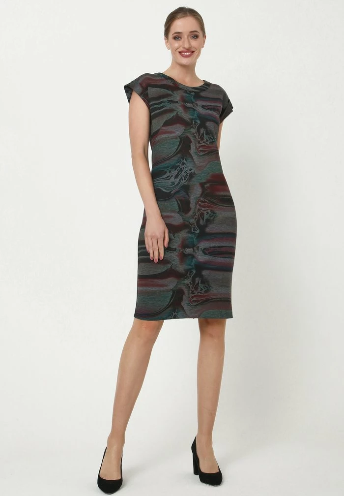 Madam-T FROMA - Robe Fourreau - Grau, Aqua 2 Madam-T FROMA - Robe Fourreau - Grau, Aqua – Image 2