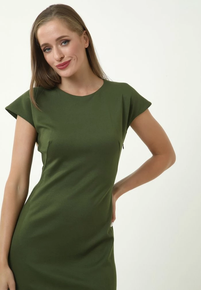 Madam-T CHORUMA - Robe Fourreau - Khakifarben 5 Madam-T CHORUMA - Robe Fourreau - Khakifarben – Image 5