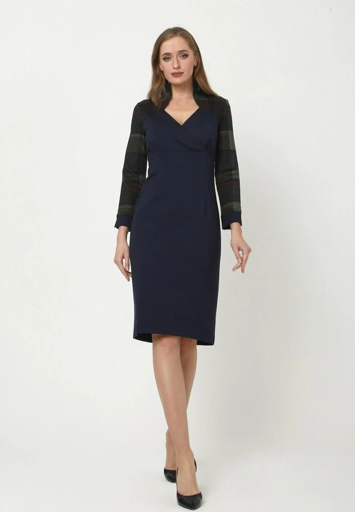 Madam-T Robe Fourreau - Blau, Grün 2 Madam-T Robe Fourreau - Blau, Grün – Image 2