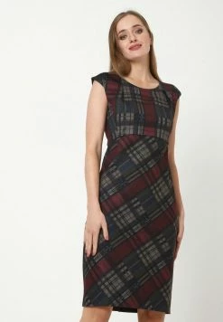 Madam-T MUTALA - Robe Fourreau - Weinrot Blau