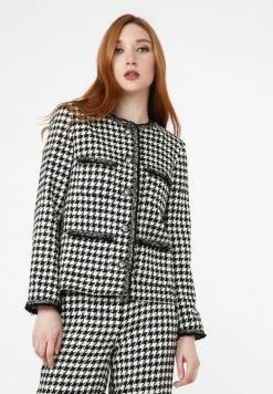 Madam-T JACKE SIBYLLA - Veste Mi-saison - Weiß Schwarz