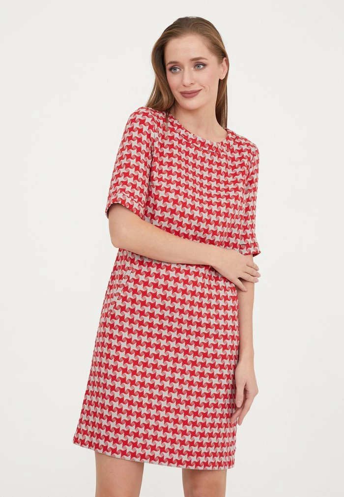 Madam-T ASPIRA - Robe De Jour - Grüner Zig/ Rot 4 Madam-T ASPIRA - Robe De Jour - Grüner Zig/ Rot – Image 4