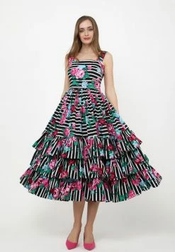 Madam-T Robe De Jour - Schwarz, Rosa