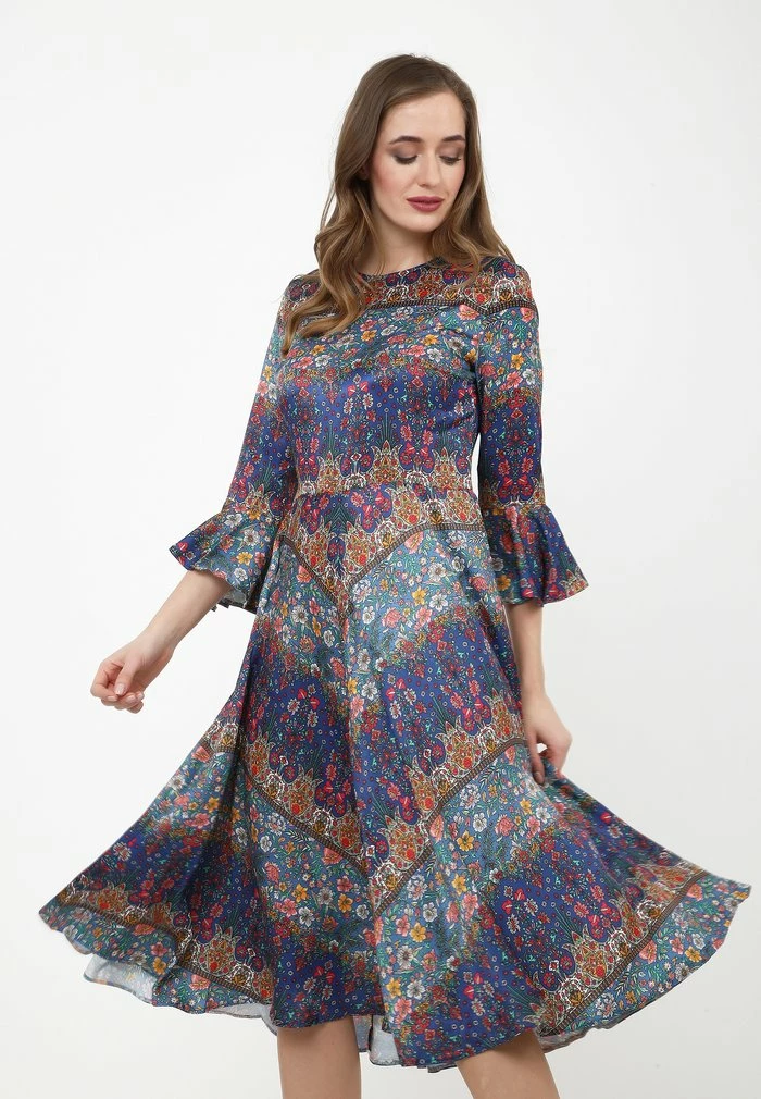 Madam-T JULIETTE - Robe De Jour - Blau, Rot 1 Madam-T JULIETTE - Robe De Jour - Blau, Rot