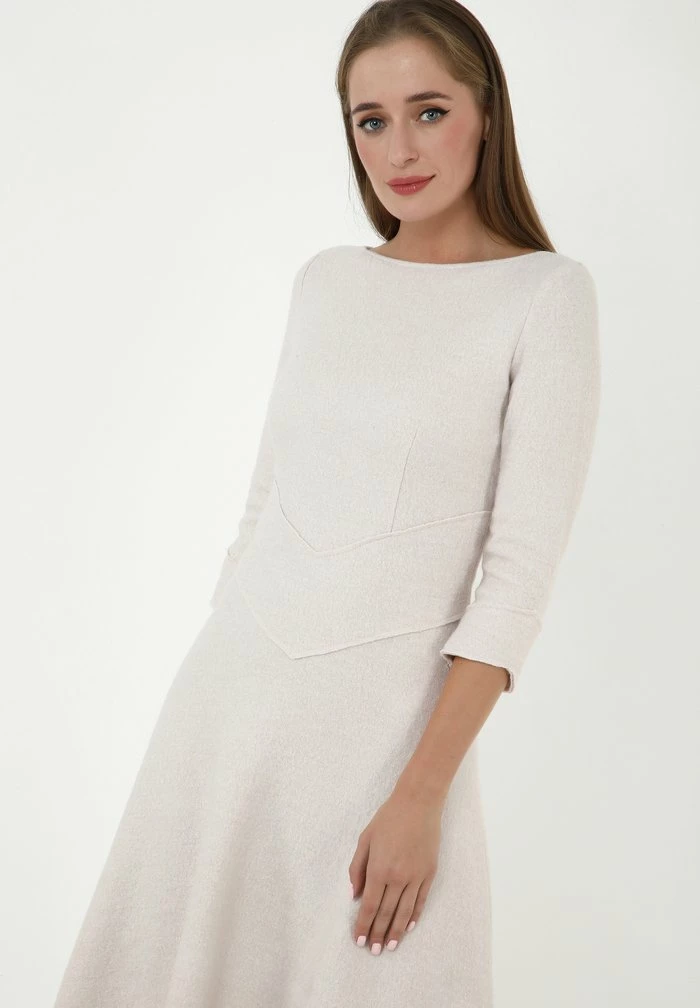 Madam-T YANNA - Robe En Jersey - Creme 5 Madam-T YANNA - Robe En Jersey - Creme – Image 5