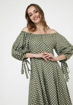 Madam-T ANTONELLA - Robe De Jour - Khaki/ Weiß -Madam-T Soldes 2022 55237e79836b4a64a18ec2f6c5223c9f