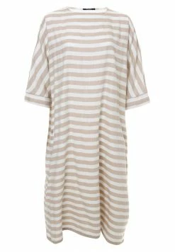 Madam-T Robe En Jersey - Beige, Weiß -Madam-T Soldes 2022 55ffaf4a1d4d483f9fcb47f6996cca13