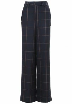 Madam-T HOSE MERIL - Pantalon Classique - Blau/ Braun -Madam-T Soldes 2022 57635a2eac874222aa49c2e67c387117