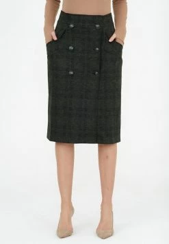 Madam-T ROCK NORMA - Jupe Portefeuille - Khaki