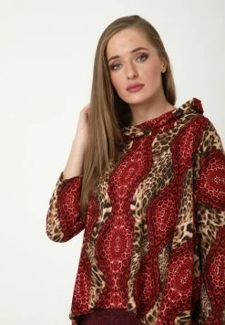 Madam-T Pullover - Beige Weinrot -Madam-T Soldes 2022 58e8c5c46bdb46e4ad24abb6a4605592