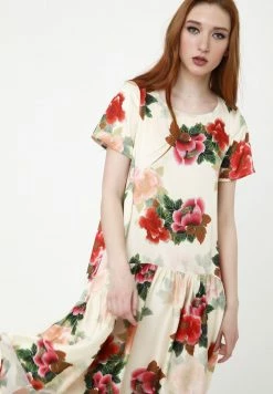 Madam-T Robe De Jour - Beige, Rot -Madam-T Soldes 2022 59549dbbf30f4265864b78c51ecca504