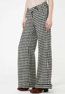 Madam-T Pantalon Classique - Weiß Schwarz -Madam-T Soldes 2022 59a35949f1a0488e9679ea2cbf8836e1