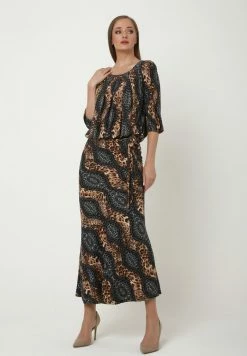 Madam-T Robe Longue - Braun, Grau -Madam-T Soldes 2022 5a705cacda1a4408ba3c4d84e5108919