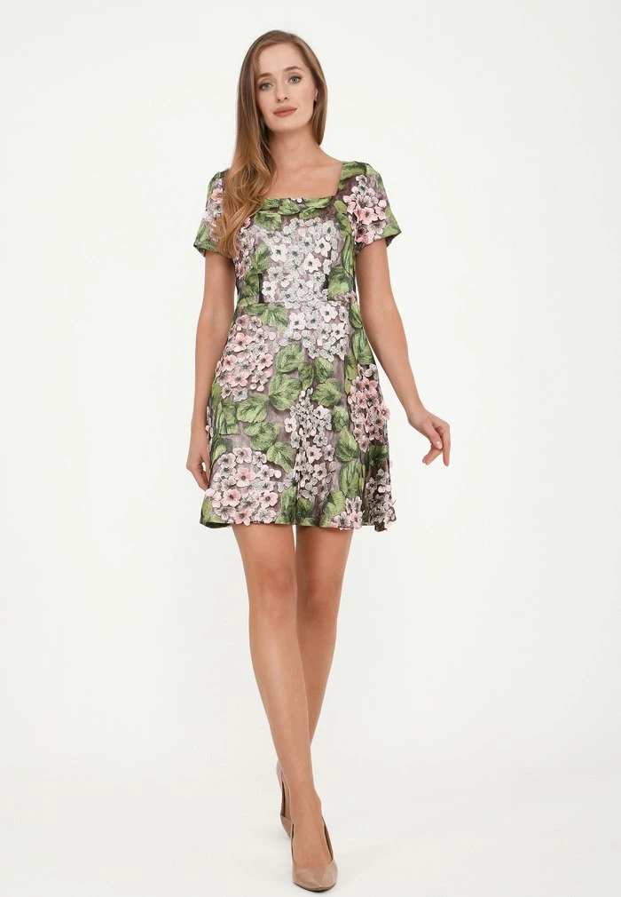 Madam-T AGAVA - Robe De Soirée - Rosa, Grün 2 Madam-T AGAVA - Robe De Soirée - Rosa, Grün – Image 2