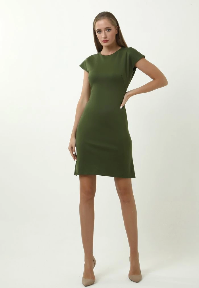 Madam-T CHORUMA - Robe Fourreau - Khakifarben 4 Madam-T CHORUMA - Robe Fourreau - Khakifarben – Image 4