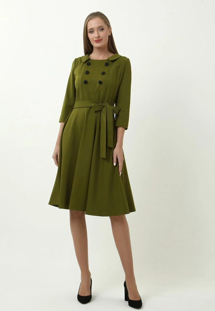 Madam-T VESTA - Robe De Jour - Khakifarben 2 Madam-T VESTA - Robe De Jour - Khakifarben – Image 2