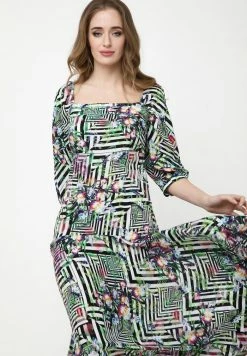 Madam-T MARLIN - Robe Longue - Hellgrün/schwarz -Madam-T Soldes 2022 5b913587897b4a08a054ac08978f9c9b