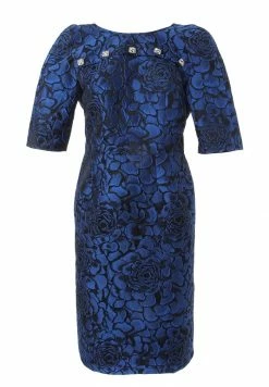 Madam-T Robe Fourreau - Schwarz, Indigo -Madam-T Soldes 2022 5bfa0ab2bfc14489909593f906ded9b7