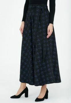 Madam-T ROCK RITA - Jupe Longue - Black/blue -Madam-T Soldes 2022 5d273602cccf4197be605ba3492c28d9