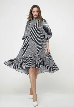 Madam-T Robe De Jour - Blau Weiß -Madam-T Soldes 2022 5d9aaf86841a4e719322a2b18ad5be43