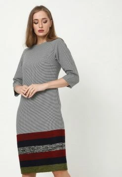 Madam-T Robe Fourreau - Grau Rot