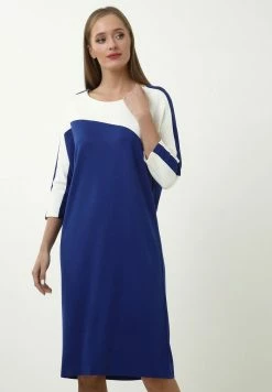 Madam-T ANABELLA - Robe De Jour - Indigo/weiß