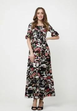 Madam-T Robe Longue - Weiß/schwarz