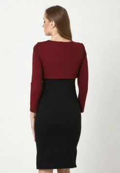 Madam-T Robe En Jersey - Schwarz, Weinrot -Madam-T Soldes 2022 60ad05dcd08045a6ab717d9d6bde600a