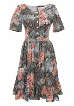 Madam-T CHIARA - Robe De Jour - Braun/koralle -Madam-T Soldes 2022 60b0657cfa584936b4e04729bc773a39