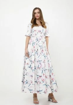 Madam-T SALAMEA - Robe Longue - Weiß, Rosa