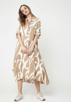 Madam-T GILBERTA - Robe Chemise - Beige/ White -Madam-T Soldes 2022 628109e02a4d47d4901a0dffeed46e93