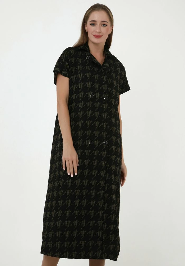 Madam-T ITELIA - Robe En Jersey - Schwarz Khaki 7 Madam-T ITELIA - Robe En Jersey - Schwarz Khaki – Image 7