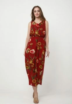 Madam-T ZAKIA - Robe De Jour - Wein Rot, Gelb