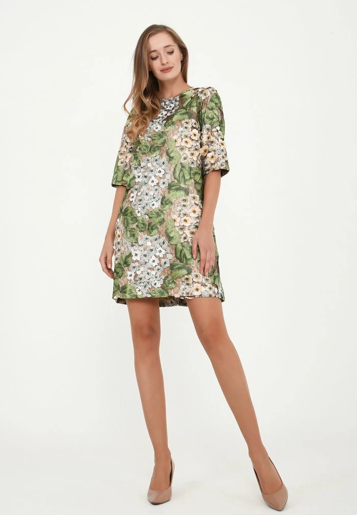 Madam-T MILANA - Robe De Jour - Grün, Orange 2 Madam-T MILANA - Robe De Jour - Grün, Orange – Image 2