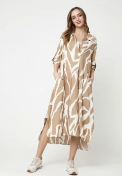 Madam-T GILBERTA - Robe Chemise - Beige/ White