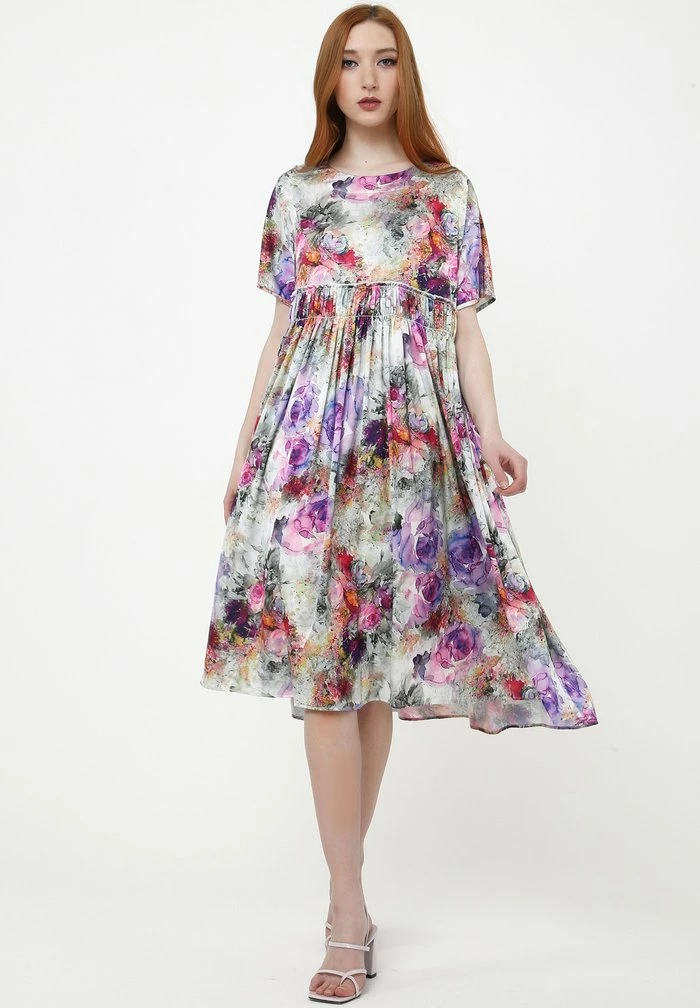 Madam-T OFELIA - Robe De Jour - Grau, Lila 2 Madam-T OFELIA - Robe De Jour - Grau, Lila – Image 2