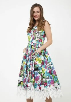 Madam-T DOLCE - Robe De Jour - Weiß Hellblau