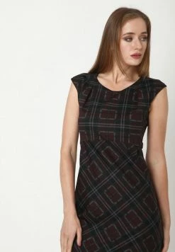 Madam-T MUTALA - Robe Fourreau - Weinrot Grün -Madam-T Soldes 2022 672e10a90533446ab4f44cf91db5253a