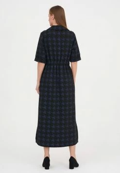 Madam-T ORSOLA - Robe Chemise - Schwarz/blau -Madam-T Soldes 2022 67b080d310334dda84d08bbbc8a59040