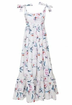 Madam-T Robe Longue - Weiß, Rosa -Madam-T Soldes 2022 67ea9d5481b044d09ed295ed185660c2