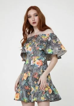 Madam-T ANTHONY - Robe De Jour - Braun/gelb