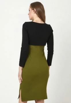 Madam-T Robe En Jersey - Khaki, Schwarz -Madam-T Soldes 2022 67fd42deba8d4ac8969a54835a134c72